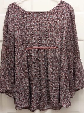 Roz & Ali Fairy Floral Geometric Tunic, XL